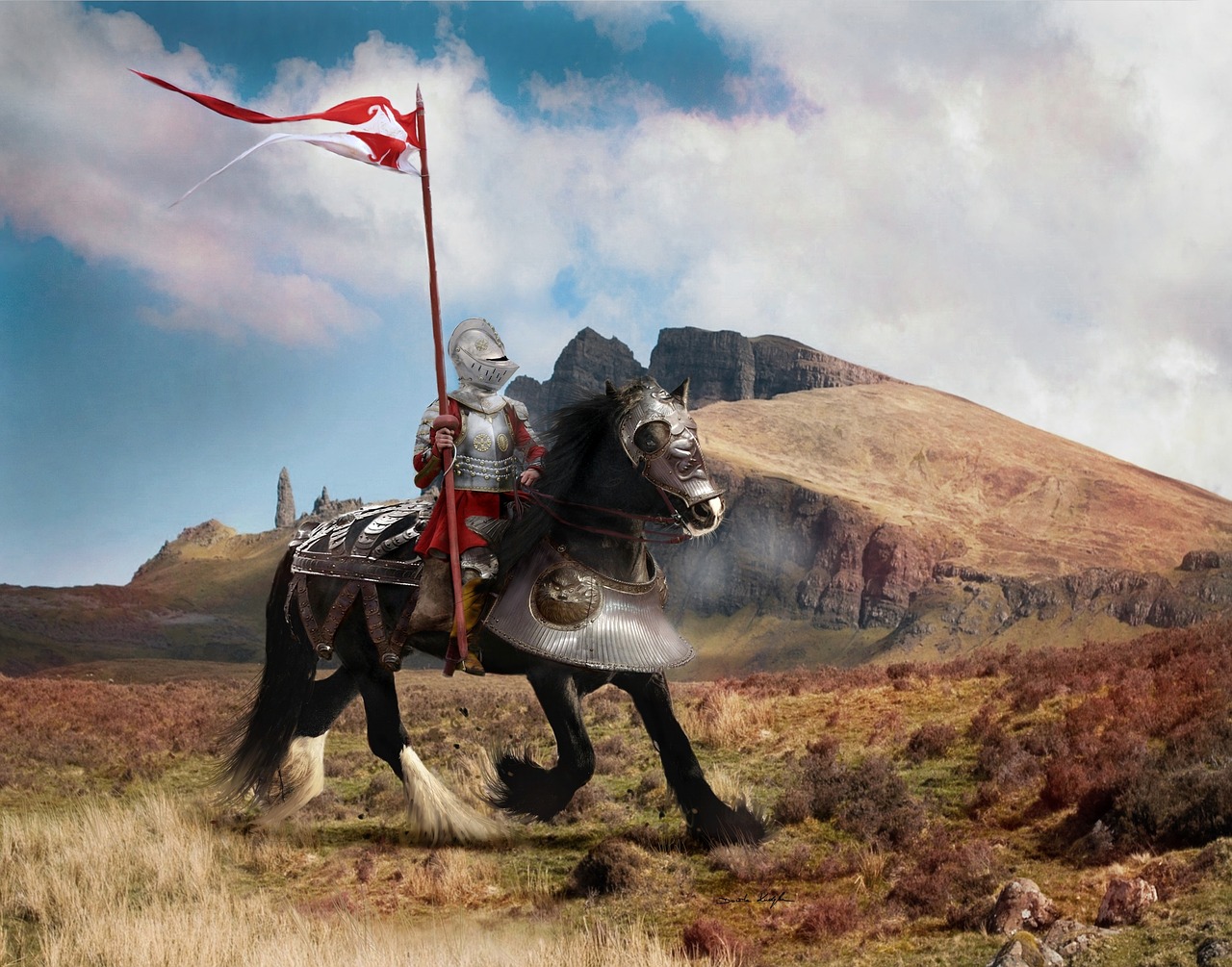 image of fanatasy horse and soldier